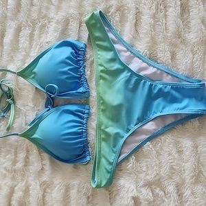 New bikini blue green ombre xl, US 8 to 10